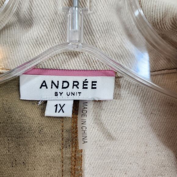 Andree mixed pattern button front boho lightweight jacket woman's size 1X - Picture 5 of 10